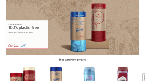 Walmart P&G 'Plastic-Free Deodorants' Showcase